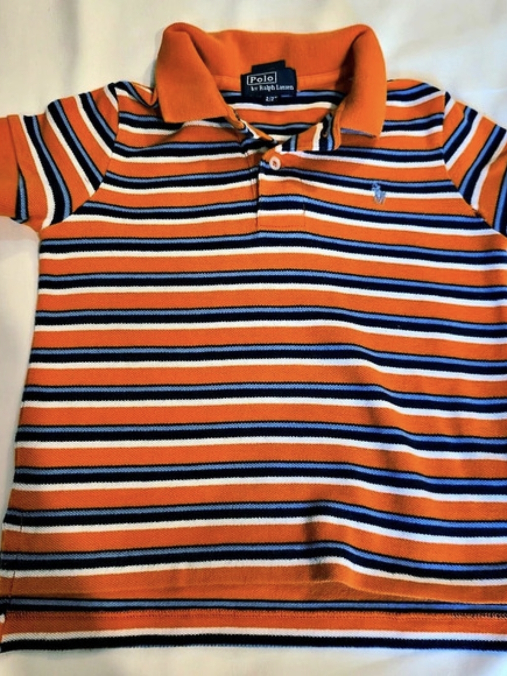 Polo Ralph Lauren Striped Polo Shirt Boys 2T in Orange & Blue